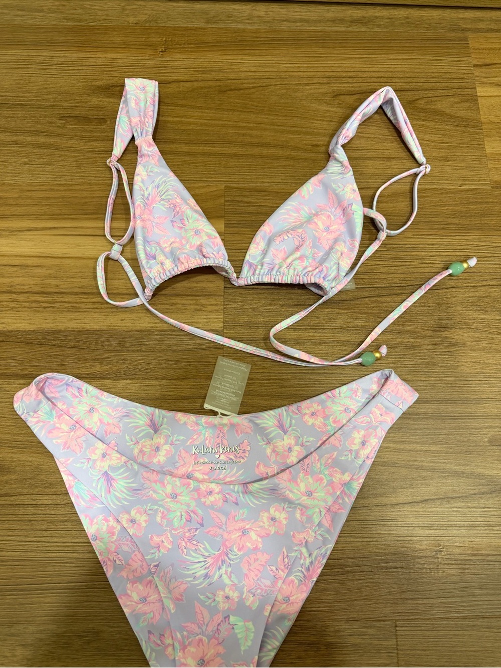 Kulani Kinis Lilac Love Bikini Top and Bottom - New Without Tags